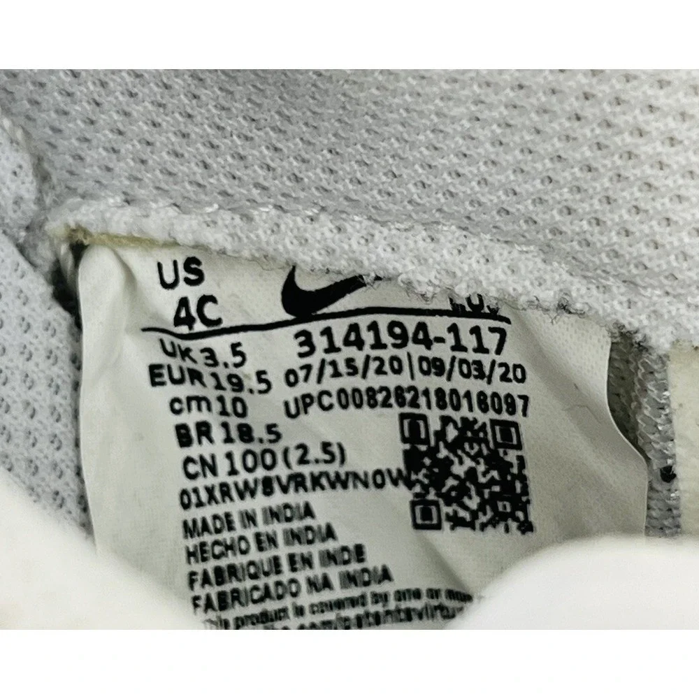 Nike Air Force 1 Low 07 Triple White Leather Sneaker 314194-117 Toddler 4C 2020